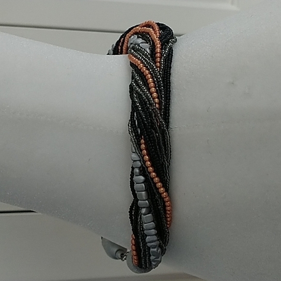 Multi Beaded twisted  strand Chocker Necklace - Picture 4 of 10